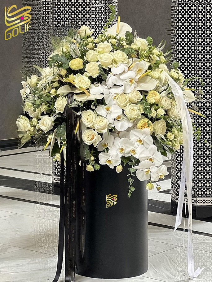 باکس گل تسلیت ترحیم ختم ارسال مراسم مجالس ختم ارسال بهشت زهرا ارسال رایگان زیبا لاکچری ارسال فوری سریع گل فروشی آنلاین گل فروشی گلیف golif لیلیوم ارکیده انتوریوم داوودی